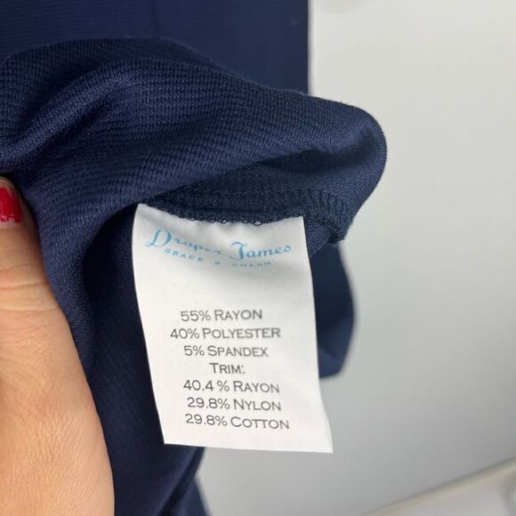 Draper James Nassau Navy Solid Flutter Short Sleeve Dress M NWT - Picture 4 of 9